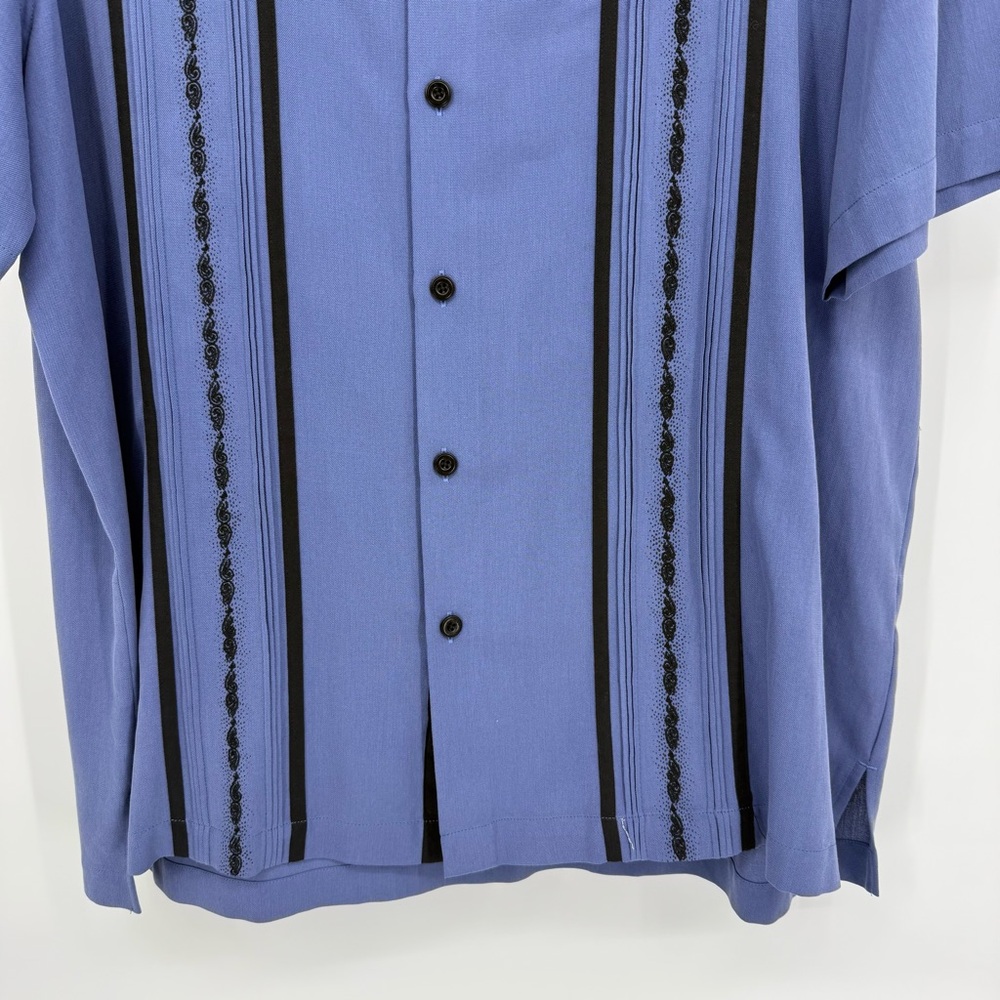 Nat Nast Luxury Originals Silk Blend Camp Shirt Retro Vertical Stripe Lounge XL - Picture 3 of 11